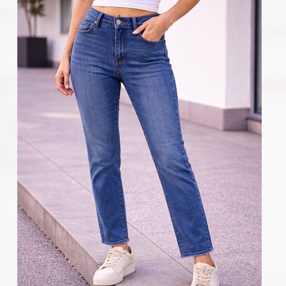 LOFT The Super Soft Girlfriend Jeans 2/26 Medium Wash